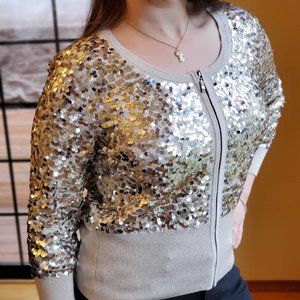 Champagne Sequin Sweater Top